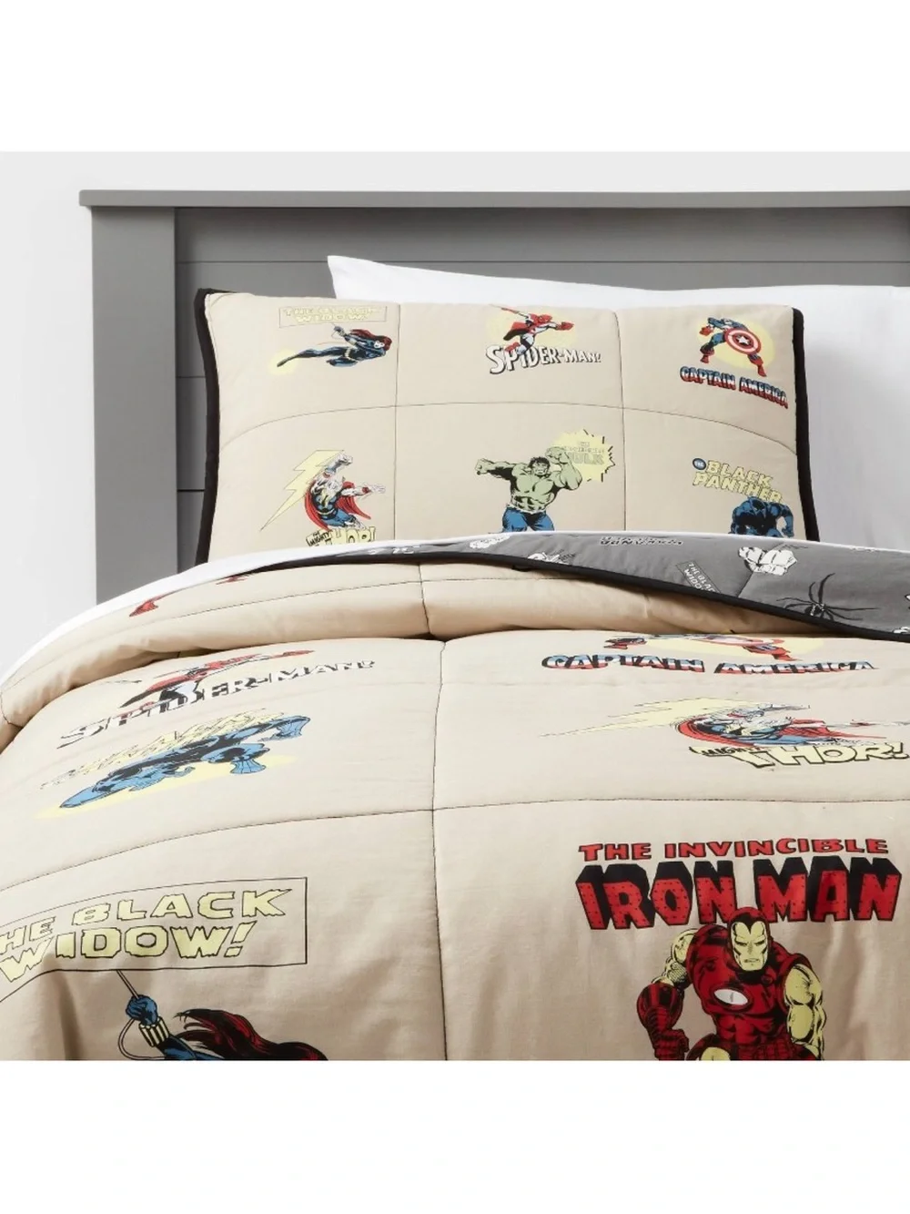 Full/Queen Marvel Characters Kids’ Quilt - The Marvel Collection by Pillowfort